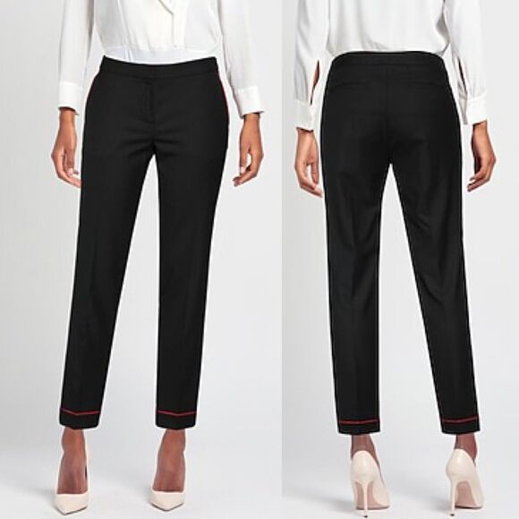 Brooks Brothers Red Fleece Wool Blend Pants Black Tux Trousers Straight Leg Sz 4 - Picture 1 of 8